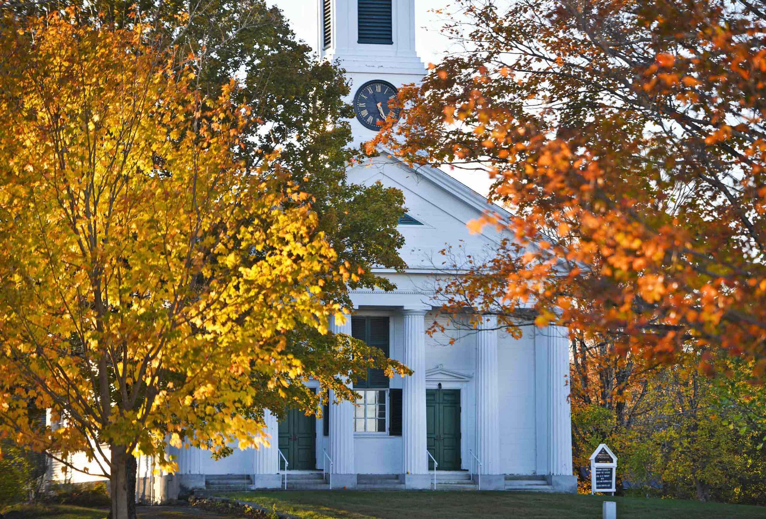 Petersham Town Hall Exterior during autumn.